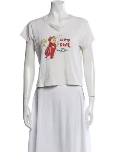Pre-owned Re/done Graphic Print Crew Neck T-shirt In Neutral