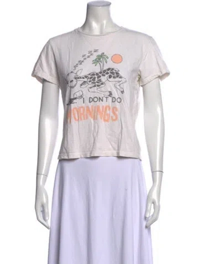 Pre-owned Re/done Graphic Print Crew Neck T-shirt In Neutral