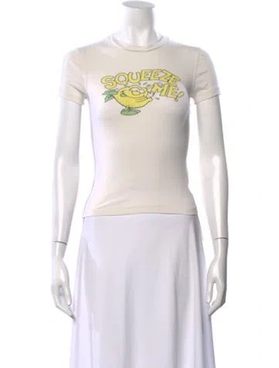 Pre-owned Re/done Graphic Print Crew Neck T-shirt In Neutral