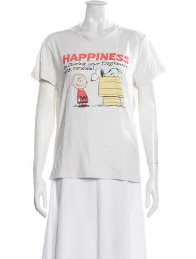 Pre-owned Re/done Graphic Print Crew Neck T-shirt In Neutral