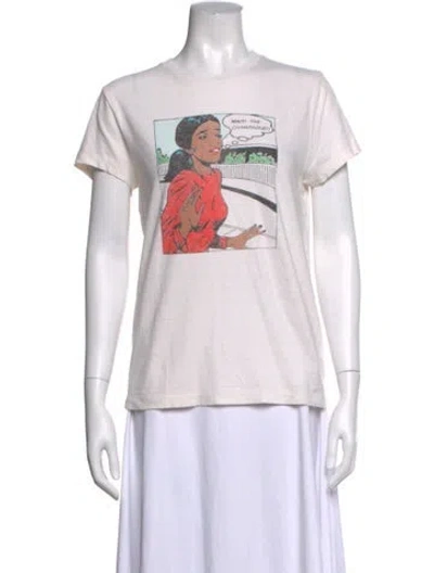 Pre-owned Re/done Graphic Print Crew Neck T-shirt In Neutral