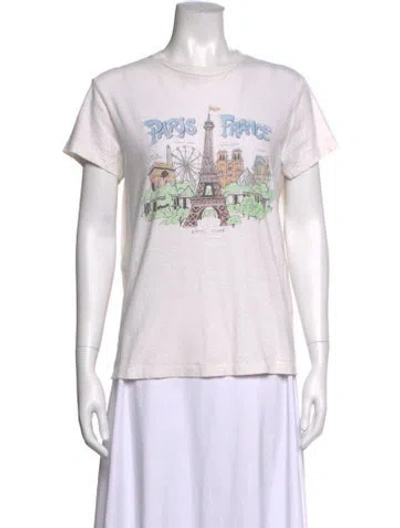 Pre-owned Re/done Graphic Print Crew Neck T-shirt In Neutral