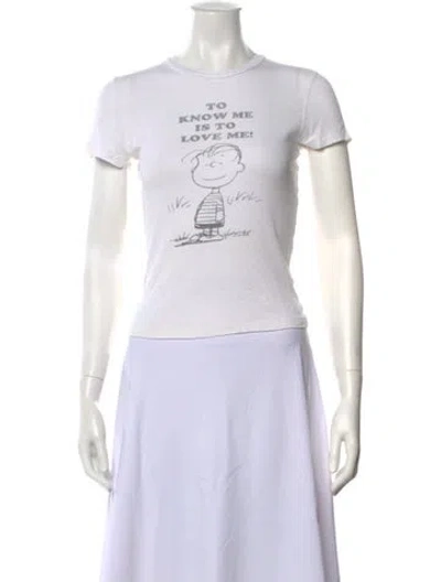 Pre-owned Re/done Graphic Print Crew Neck T-shirt In Neutral