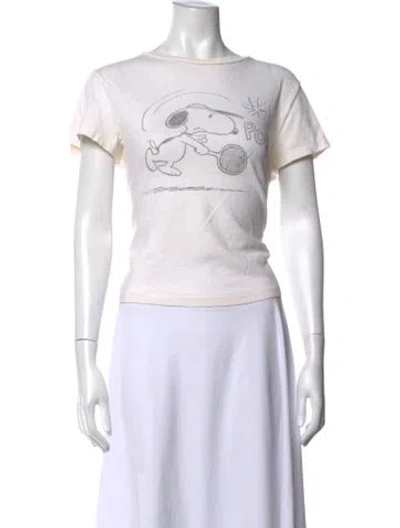 Pre-owned Re/done Graphic Print Crew Neck T-shirt In Neutral