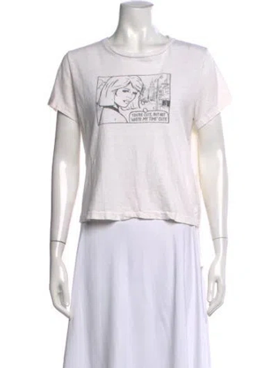 Pre-owned Re/done Graphic Print Crew Neck T-shirt In Neutral