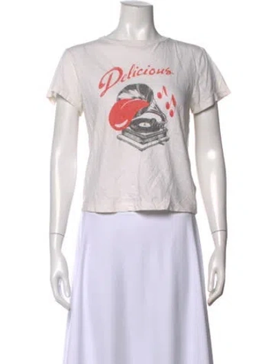Pre-owned Re/done Graphic Print Crew Neck T-shirt In Neutral