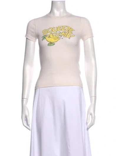 Pre-owned Re/done Graphic Print Crew Neck T-shirt In Neutral