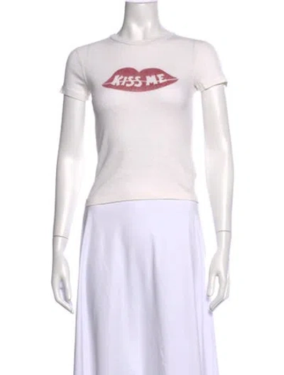 Pre-owned Re/done Graphic Print Crew Neck T-shirt In Neutral
