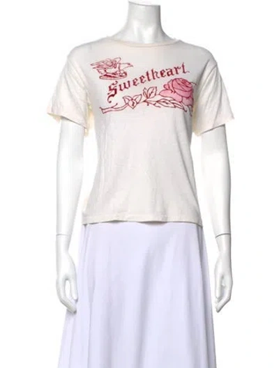 Pre-owned Re/done Graphic Print Crew Neck T-shirt In Neutrals