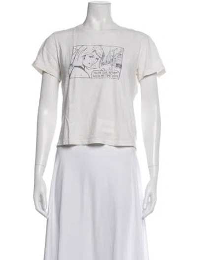 Pre-owned Re/done Graphic Print Crew Neck T-shirt In Neutrals