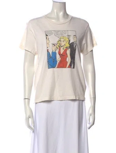Pre-owned Re/done Graphic Print Crew Neck T-shirt In Neutrals