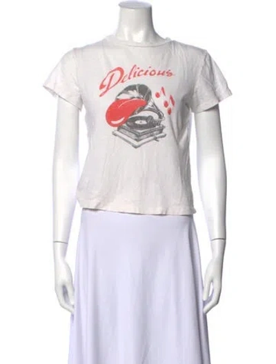 Pre-owned Re/done Graphic Print Crew Neck T-shirt In Neutrals