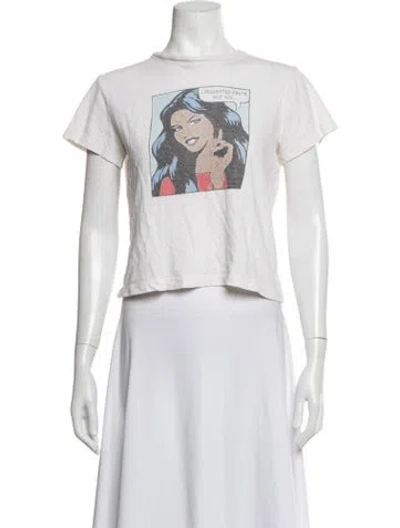 Pre-owned Re/done Graphic Print Crew Neck T-shirt In Neutrals