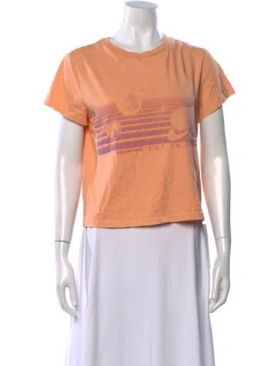 Pre-owned Re/done Graphic Print Crew Neck T-shirt In Orange
