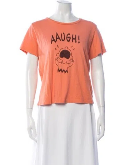Pre-owned Re/done Graphic Print Crew Neck T-shirt In Orange