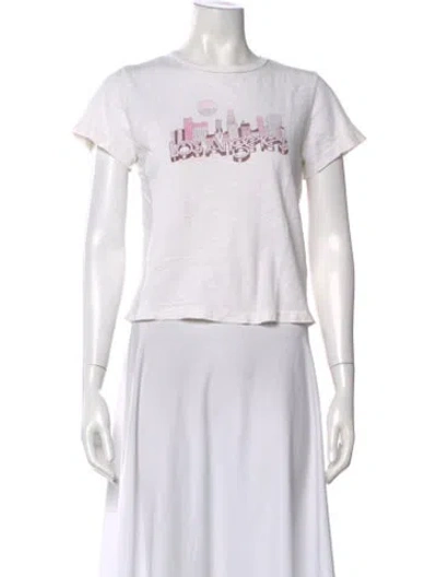 Pre-owned Re/done Graphic Print Crew Neck T-shirt In Pink