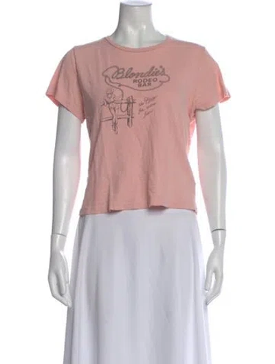Pre-owned Re/done Graphic Print Crew Neck T-shirt In Pink