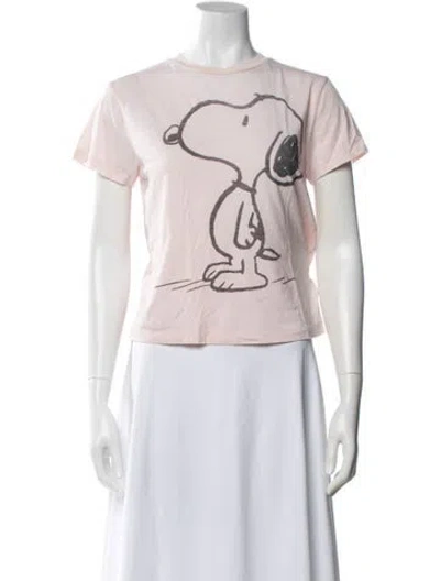 Pre-owned Re/done Graphic Print Crew Neck T-shirt In Pink