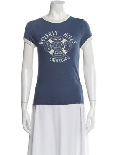 Pre-owned Re/done Graphic Print Crew Neck T-shirt W/ Tags In Blue