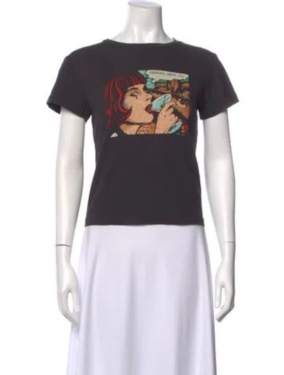Pre-owned Re/done Graphic Print Crew Neck T-shirt W/ Tags In Gray
