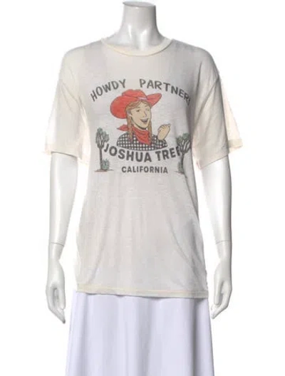 Pre-owned Re/done Graphic Print Crew Neck T-shirt W/ Tags In Neutral