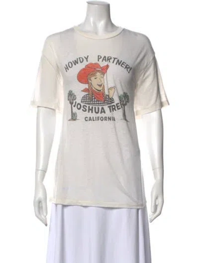 Pre-owned Re/done Graphic Print Crew Neck T-shirt W/ Tags In Neutral