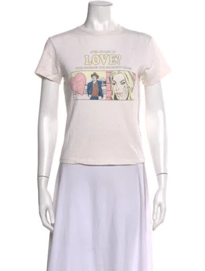 Pre-owned Re/done Graphic Print Crew Neck T-shirt W/ Tags In Neutral