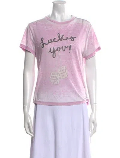 Pre-owned Re/done Graphic Print Crew Neck T-shirt W/ Tags In Purple