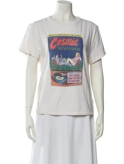 Pre-owned Re/done Graphic Print Crew Neck T-shirt W/ Tags In White