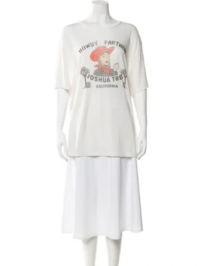 Pre-owned Re/done Graphic Print Crew Neck T-shirt W/ Tags In White