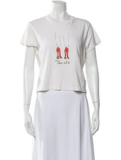 Pre-owned Re/done Graphic Print Crew Neck T-shirt W/ Tags In White