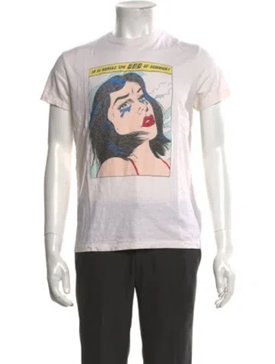 Pre-owned Re/done Graphic Print Crew Neck T-shirt W/ Tags In White