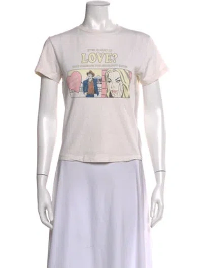 Pre-owned Re/done Graphic Print Crew Neck T-shirt W/ Tags W/tags In Neutral