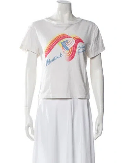 Pre-owned Re/done Graphic Print Crew Neck T-shirt In White