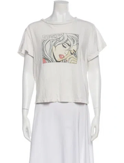 Pre-owned Re/done Graphic Print Crew Neck T-shirt In White