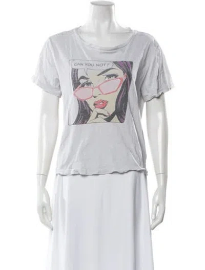 Pre-owned Re/done Graphic Print Crew Neck T-shirt In White