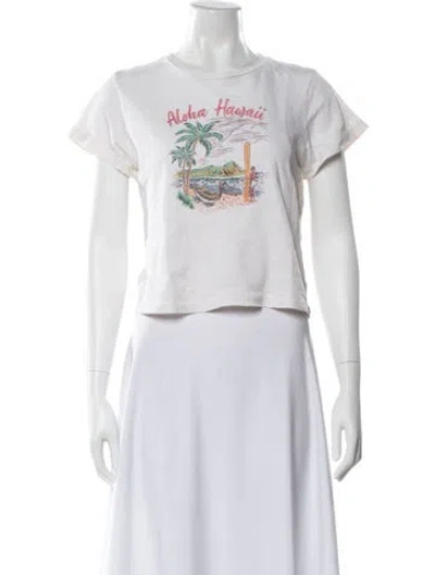 Pre-owned Re/done Graphic Print Crew Neck T-shirt In White