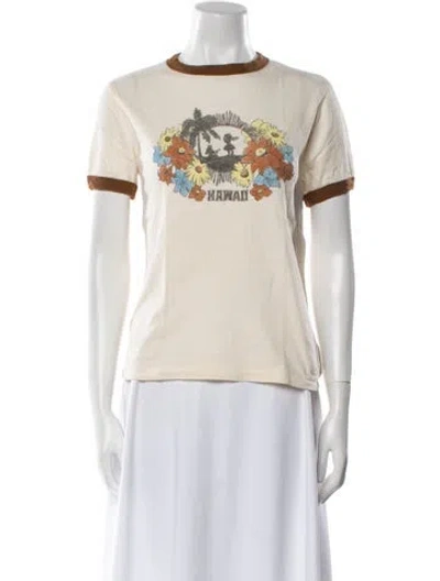 Pre-owned Re/done Graphic Print Crew Neck T-shirt In White