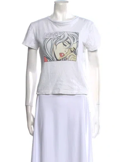 Pre-owned Re/done Graphic Print Crew Neck T-shirt In White