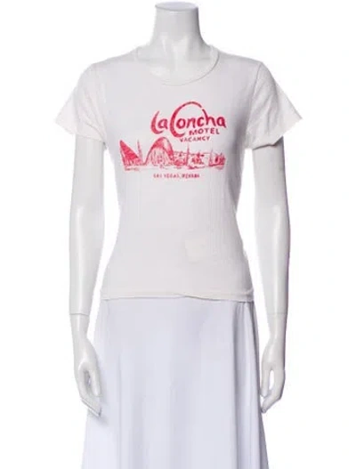 Pre-owned Re/done Graphic Print Crew Neck T-shirt In White