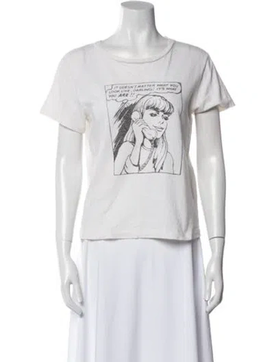 Pre-owned Re/done Graphic Print Crew Neck T-shirt In White