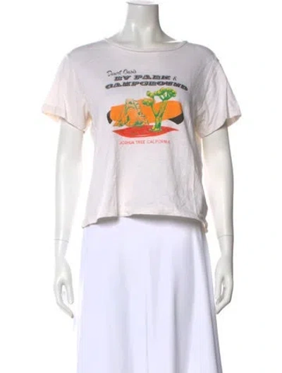 Pre-owned Re/done Graphic Print Crew Neck T-shirt In White