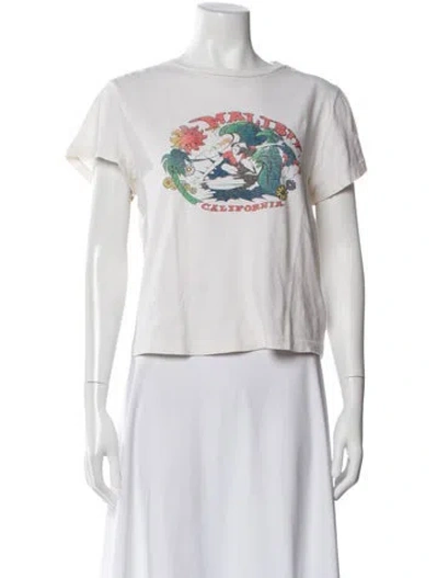 Pre-owned Re/done Graphic Print Crew Neck T-shirt In White