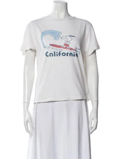 Pre-owned Re/done Graphic Print Crew Neck T-shirt In White