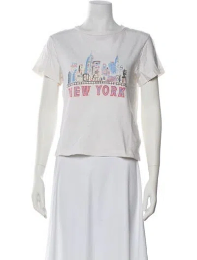 Pre-owned Re/done Graphic Print Crew Neck T-shirt In White
