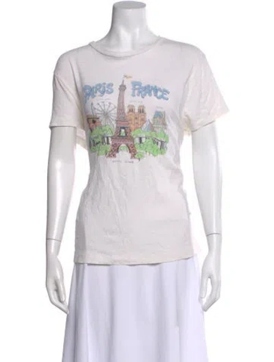 Pre-owned Re/done Graphic Print Crew Neck T-shirt In White