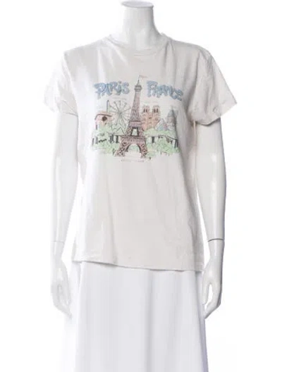 Pre-owned Re/done Graphic Print Crew Neck T-shirt In White