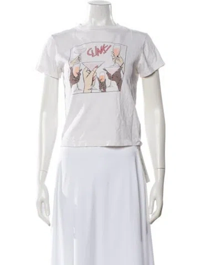 Pre-owned Re/done Graphic Print Crew Neck T-shirt In White