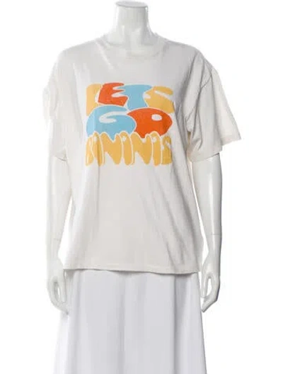 Pre-owned Re/done Graphic Print Crew Neck T-shirt In White