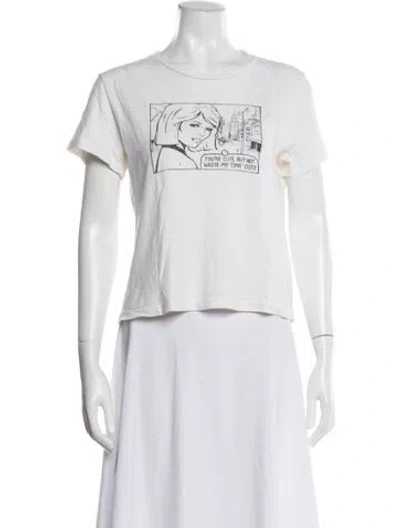 Pre-owned Re/done Graphic Print Crew Neck T-shirt In White